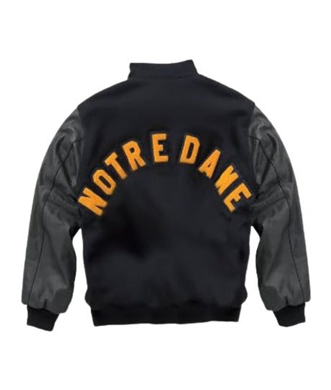 Notre Dame Rudy Irish Black Bomber Jacket Notre Dame Rudy Irish Black Bomber Jacket