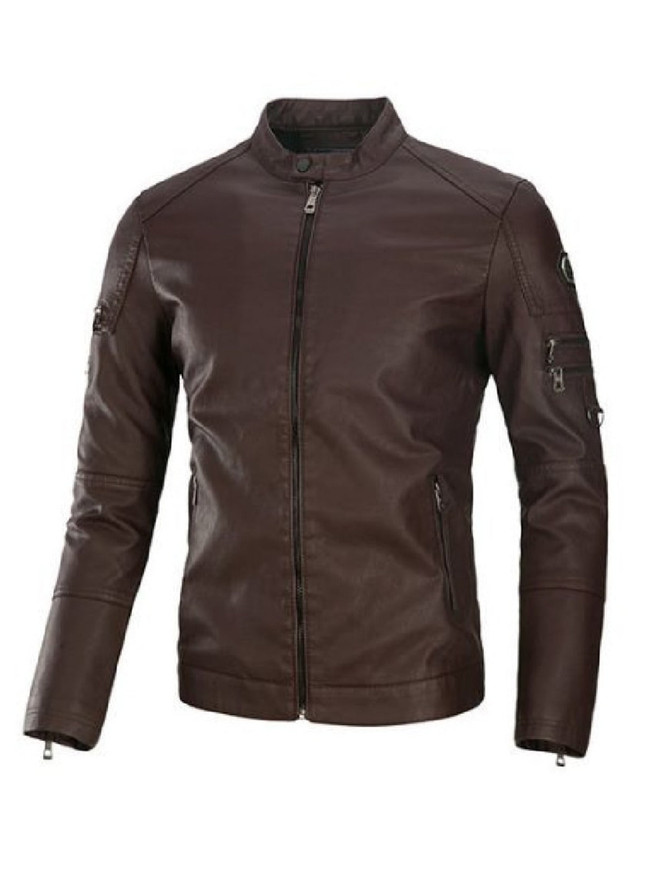 Mens Choco Brown Vintage Leather Jacket
