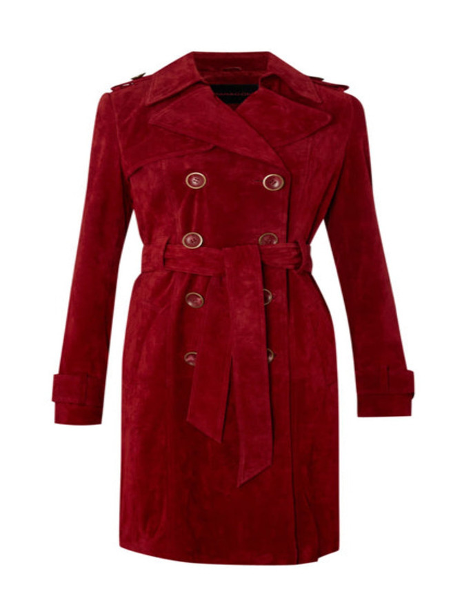 Woman Red Suede Coat Woman Red Suede Coat