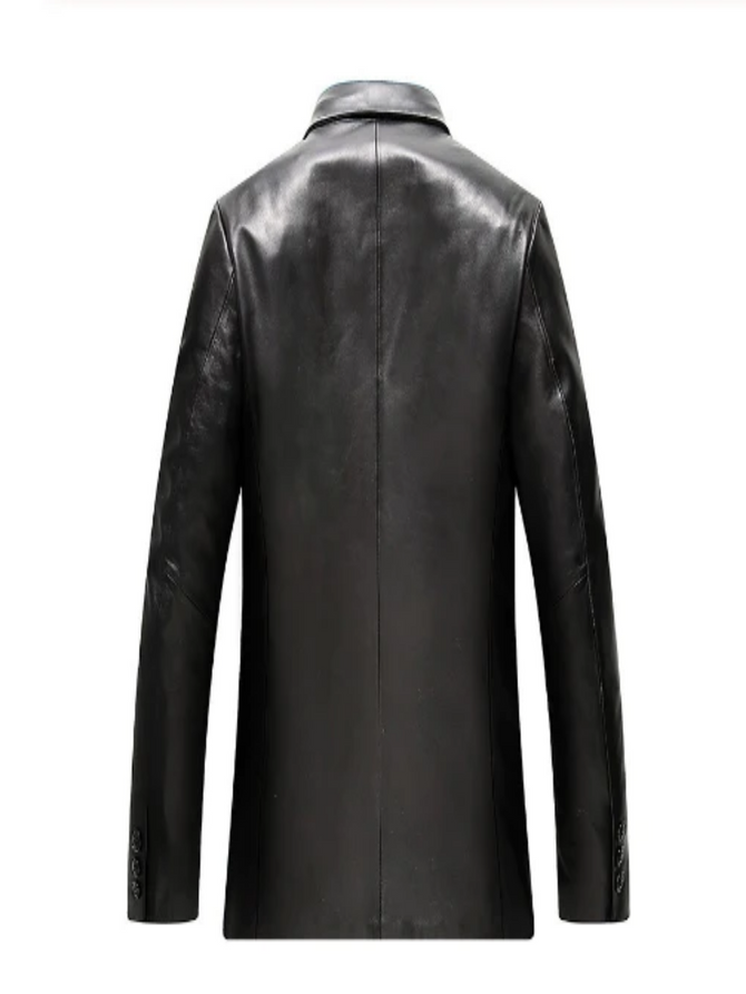 Men's Black Genuine Lambskin Blazer Coat