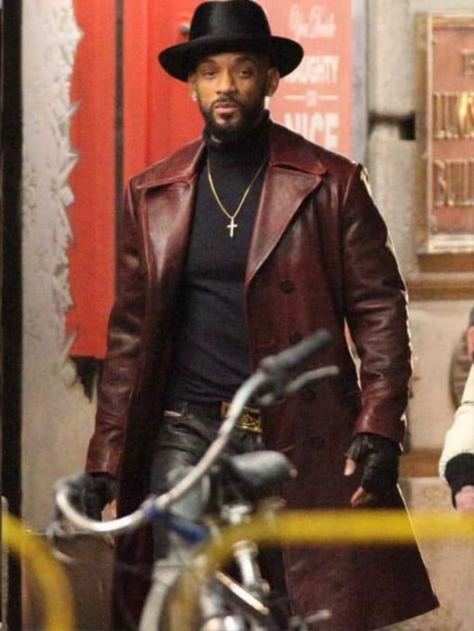 Suicide Squad Will Smith Brown Leather Trench Coat Suicide Squad Will Smith Brown Leather Trench Coat