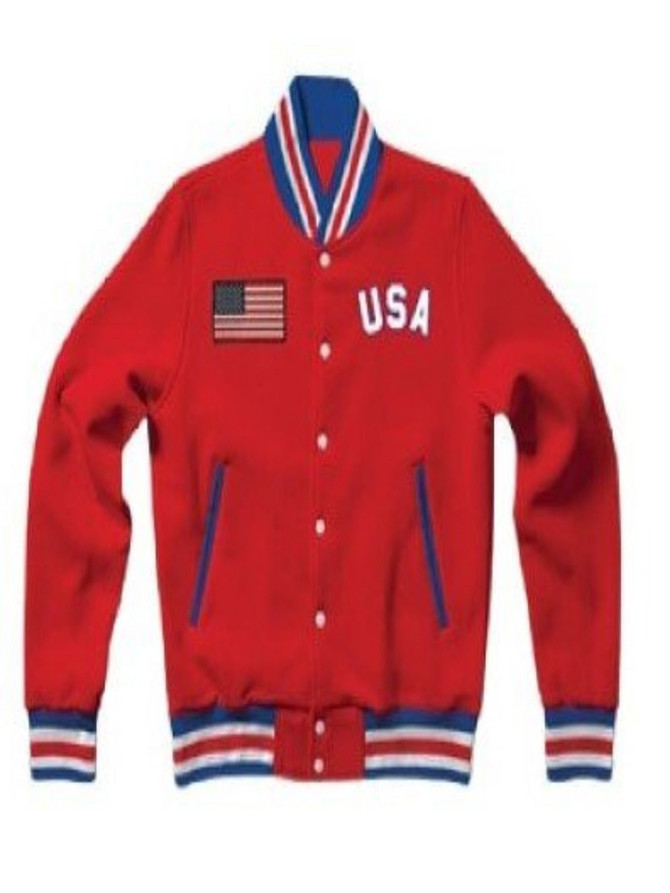 Unisex United States Red Bomber Jacket Unisex United States Red Bomber Jacket