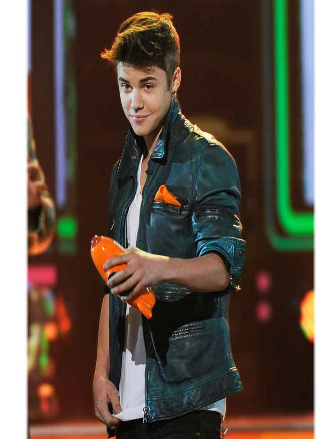 Justin Bieber Nickelodeon Grey Leather Jacket Justin Bieber Nickelodeon Grey Leather Jacket