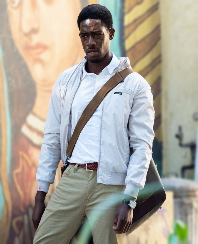 Snowfall 2017 Damson Idris White Cotton Jacket Snowfall 2017 Damson Idris White Cotton Jacket