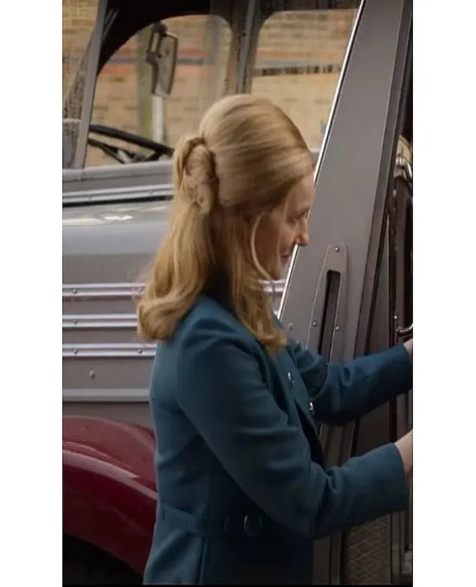 The Miracle Club 2023 Laura Linney Teal Blue Coat The Miracle Club 2023 Laura Linney Teal Blue Coat
