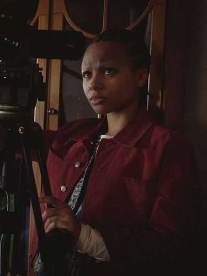 Black Mirror 2023 Myha’la Herrold Red Leather Jacket Black Mirror 2023 Myha’la Herrold Red Leather Jacket