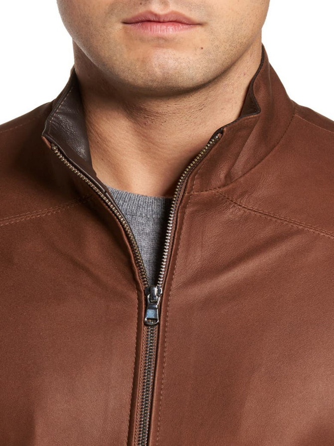 Men's Brown Biker Racer Leather Jacket Men's Brown Biker Racer Leather Jacket