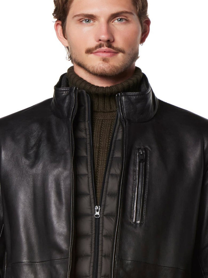 Mens Designer Black Bomber Leather Jacket Mens Designer Black Bomber Leather Jacket