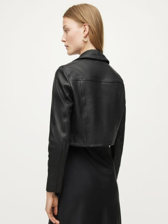 Womens Black Slim Fit Biker Jacket Womens Black Slim Fit Biker Jacket