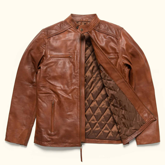 Mens Glamorous Brown Leather Jacket