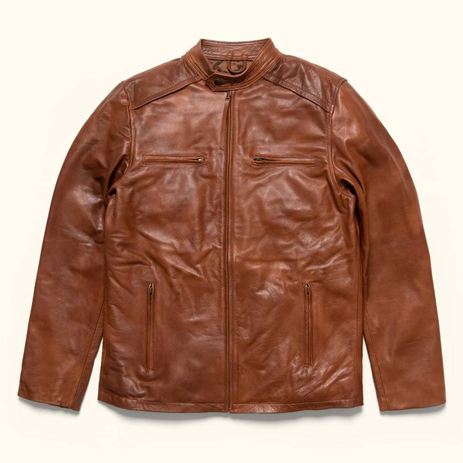 Mens Glamorous Brown Leather Jacket