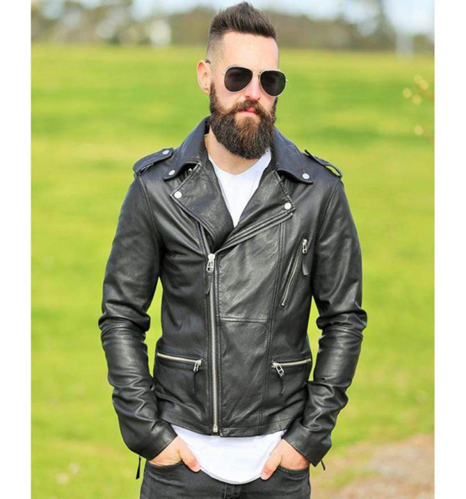 Men's Designer Black Leather Jacket Men's Designer Black Leather Jacket