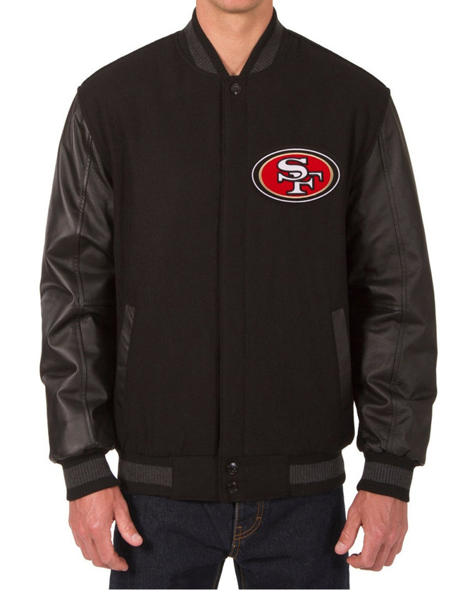 Men's Casual Reversible Black Varsity Jacket Men's Casual Reversible Black Varsity Jacket