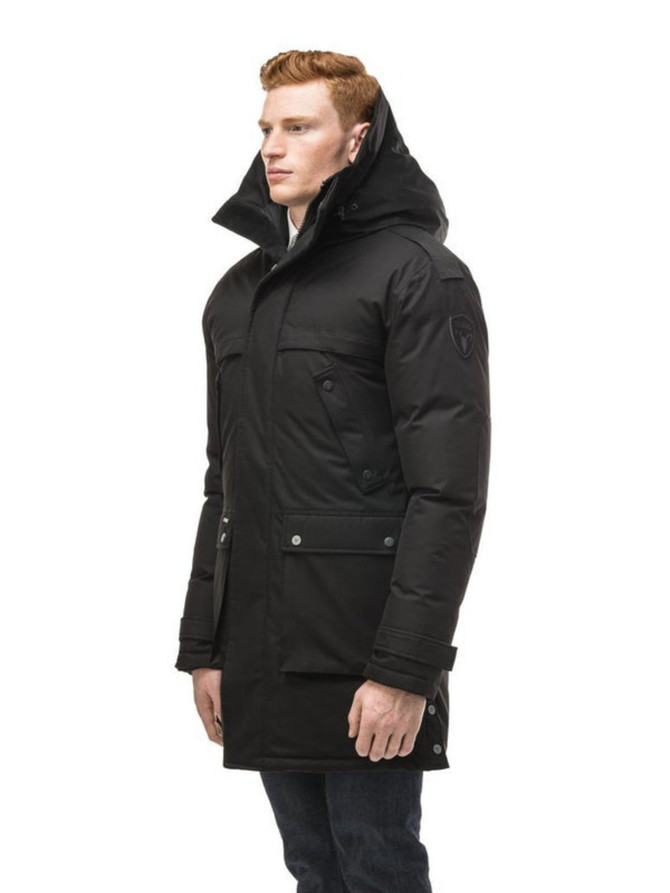 Mens Decent Black Long Hooded Jacket Mens Decent Black Long Hooded Jacket