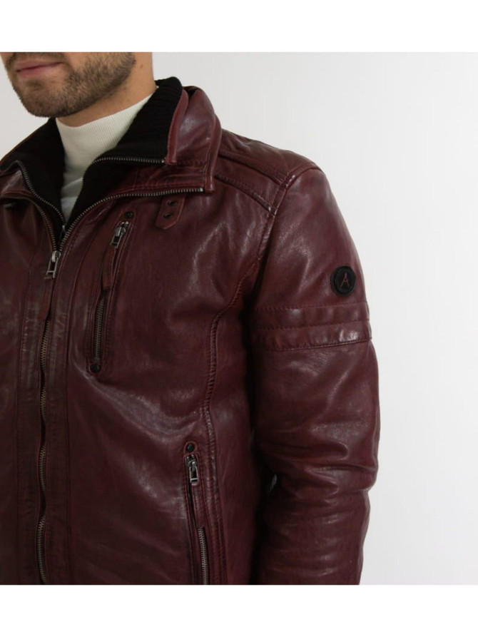 Mens Stylish Roast Beef Leather Biker Jacket