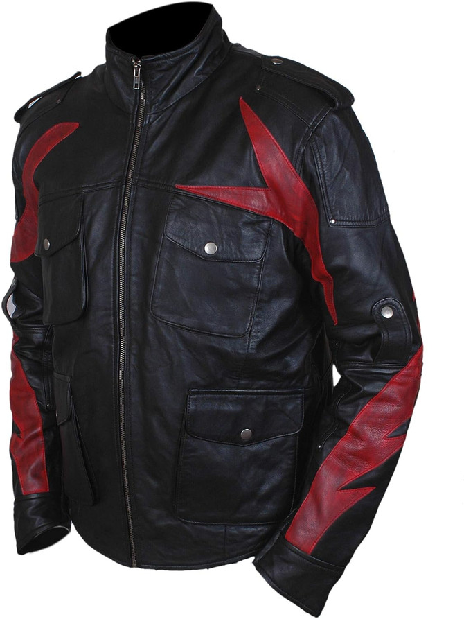 Men's Black & Red Gaming Genuine Leather Jacket Men's Black & Red Gaming Genuine Leather Jacket