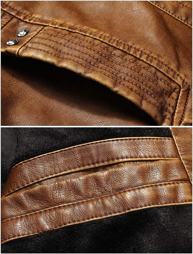 Men's Vintage Stand Collar Motorcycle Leather Jacket Men's Vintage Stand Collar Motorcycle Leather Jacket