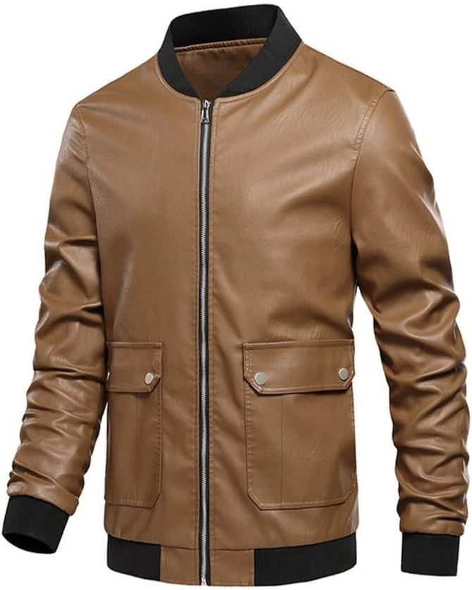 Mens Casual Collar Short Leather Jackets Mens Casual Collar Short Leather Jackets