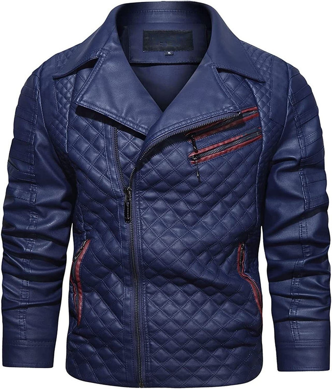Mens Slim Fit Lapel Collar Leather Jacket Mens Slim Fit Lapel Collar Leather Jacket