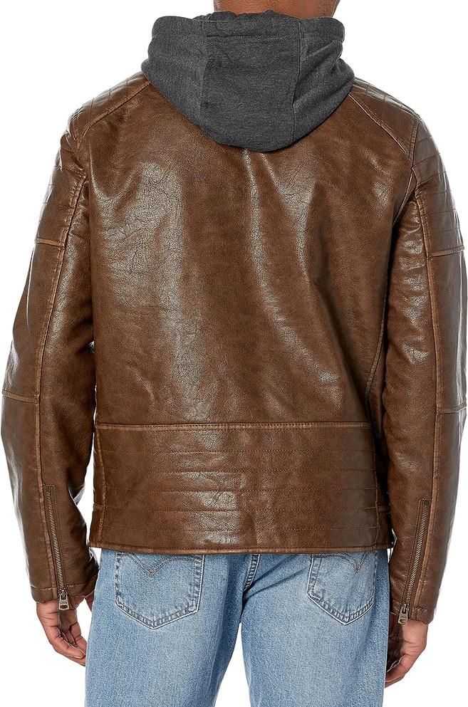 Men’s Stylish Pure Leather Hooded Jacket Men’s Stylish Pure Leather Hooded Jacket