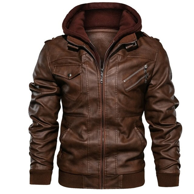 Men's Stylish Stand Collar Hooded Jacket