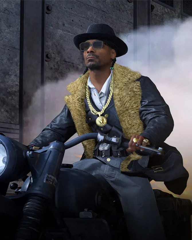 Snoop Dogg Video Game Call of Duty Black Shearling Leather Coat Snoop Dogg Video Game Call of Duty Black Shearling Leather Coat
