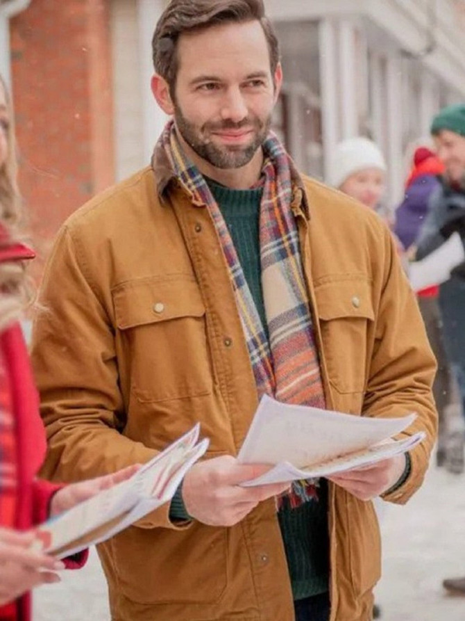 Brad Harder Movie Just Like A Christmas 2023 Chris Brown Jacket