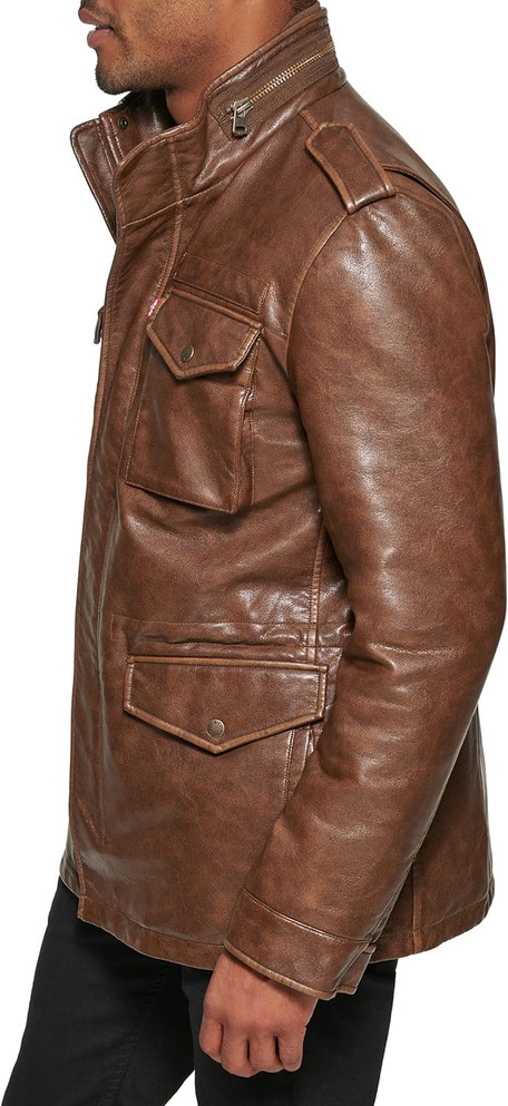 Men's 4-Pocket Brown Real Leather Jacket Men's 4-Pocket Brown Real Leather Jacket