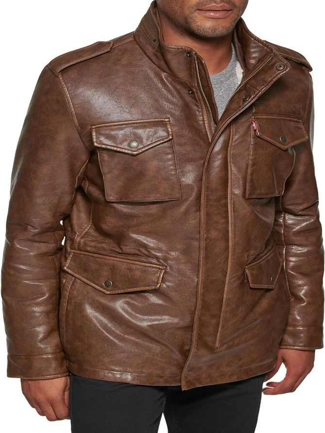 Men's 4-Pocket Brown Real Leather Jacket Men's 4-Pocket Brown Real Leather Jacket