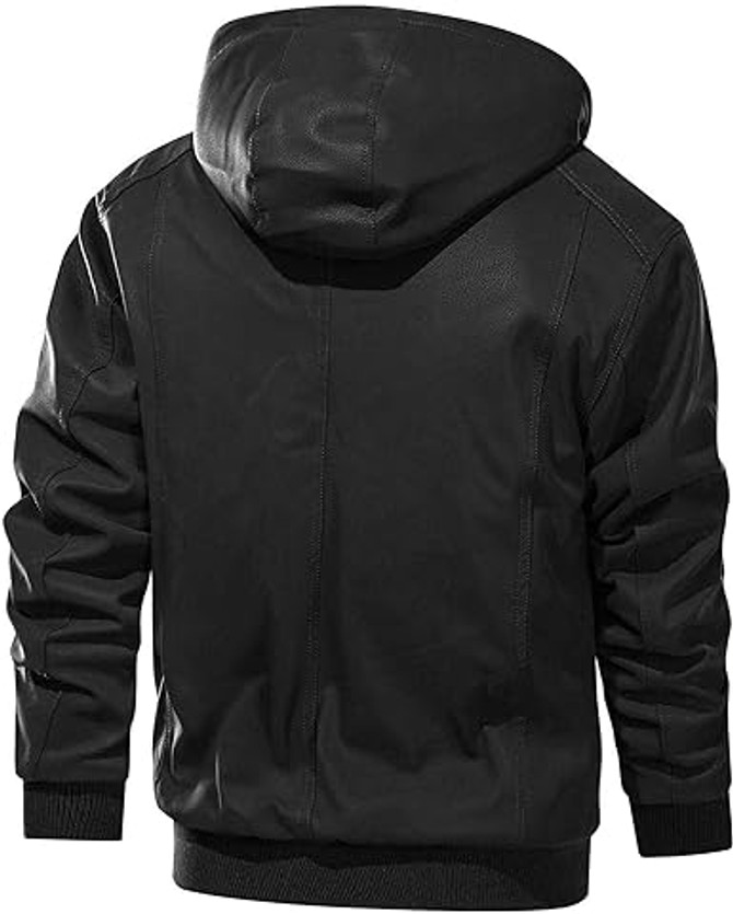 Mens Casual Zip-up Hooded Jacket