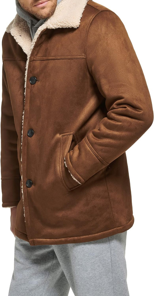 Men's Faux Long Shearling Jacket