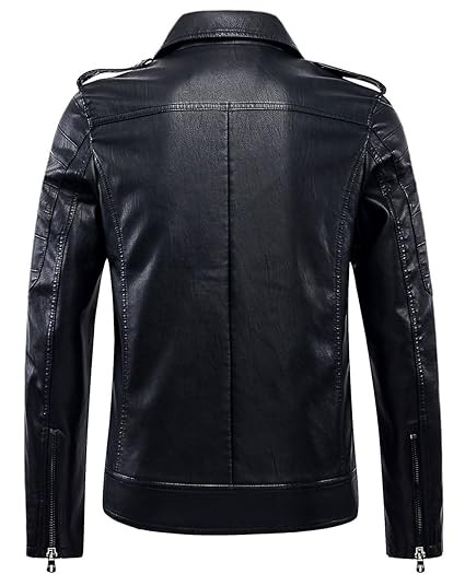 Men's Vintage Asymmetric Zip Lightweight Leather Jacket