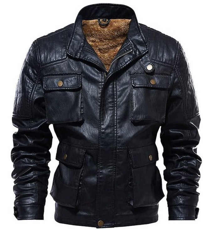Men's Winter Warm Casual Genuine Leather Jacket