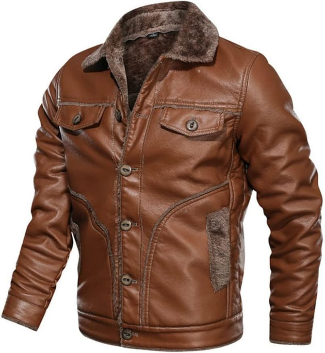 Men's Thick Warm Windbreaker Genuine Leather Jacket Men's Thick Warm Windbreaker Genuine Leather Jacket