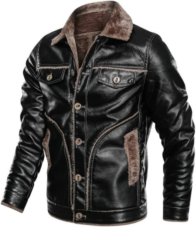 Men's Thick Warm Windbreaker Genuine Leather Jacket Men's Thick Warm Windbreaker Genuine Leather Jacket