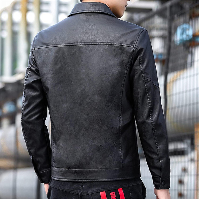 Men's Casual Varsity Leather Jacket