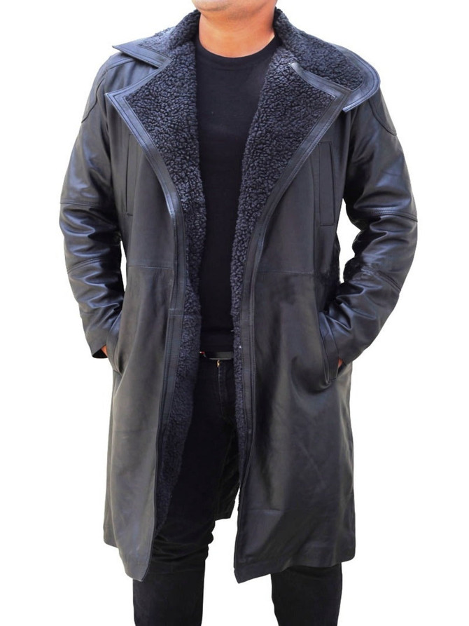 Blade Runner 2049 Ryan Gosling Shearling Trench Coat