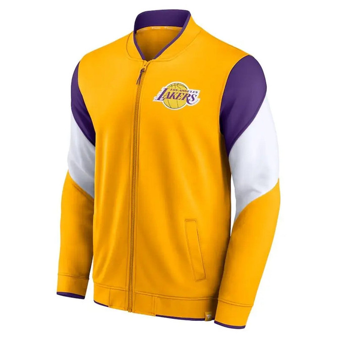 Mens Yellow & Purple Fanatics Los Angeles Lakers Full-Zip Top Jacket