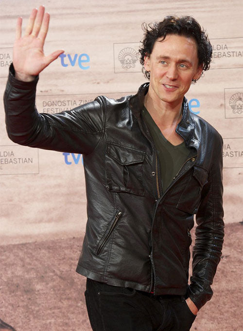 Tom Hiddleston Black Leather Jacket