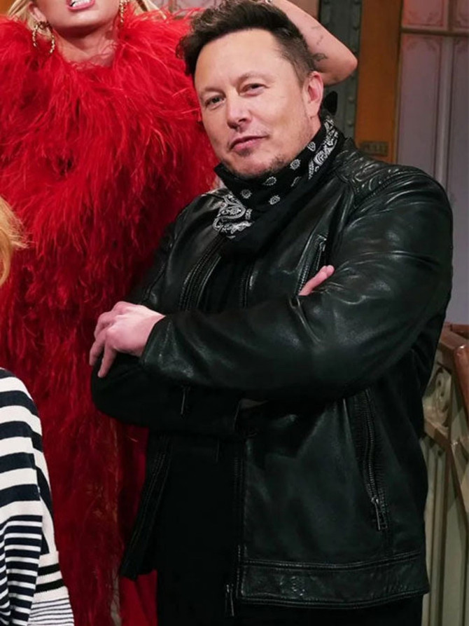 Elon Musk Black Real Leather jacket