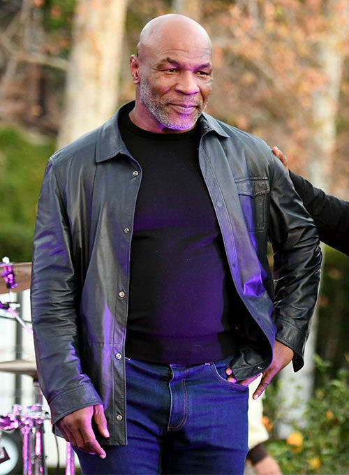 Mike Tyson Blue Leather jacket