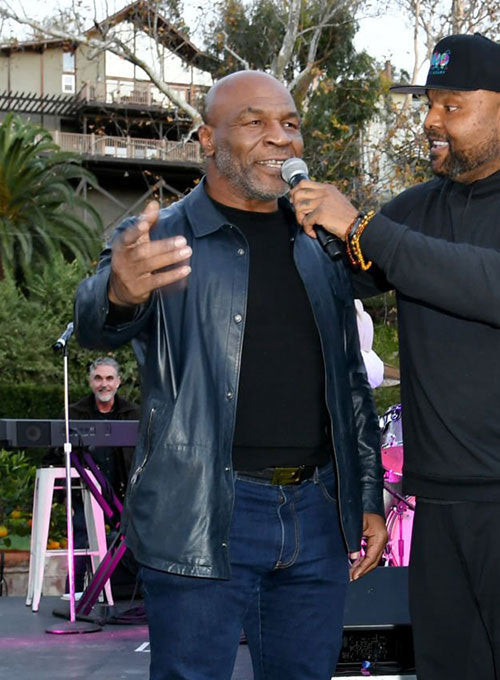 Mike Tyson Blue Leather jacket