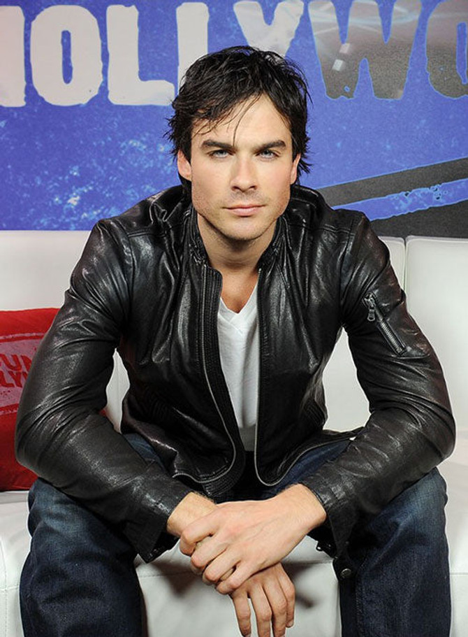 Ian Somerhalder Black Leather Jacket