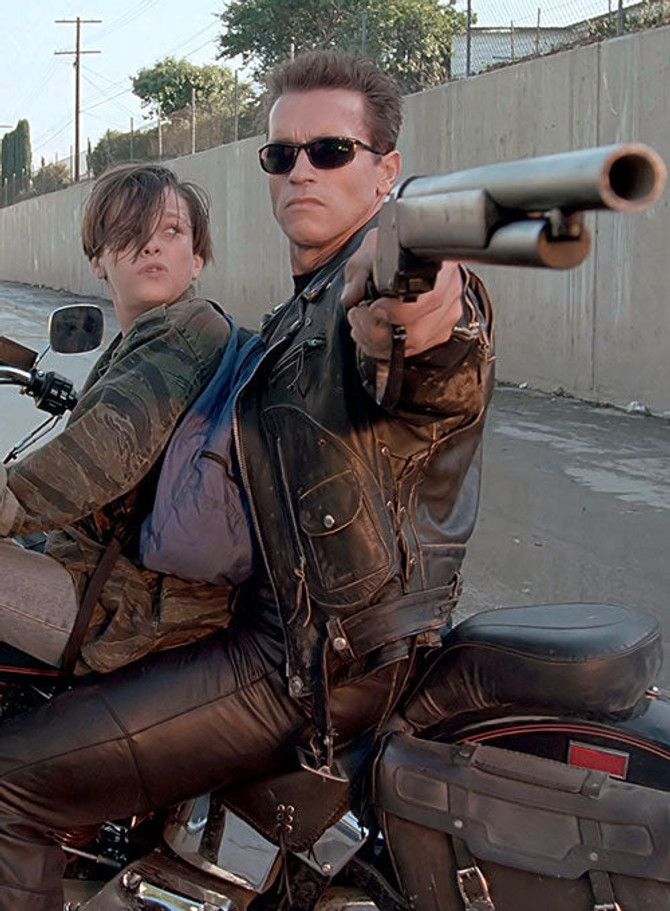 Terminator 2 Arnold Schwarzenegger Black  Jacket: