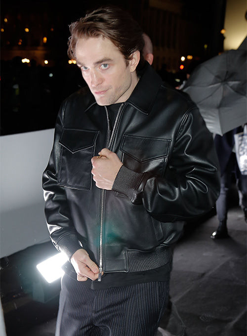 Robert Pattinson Paris Fashion Show Leather Jacket
