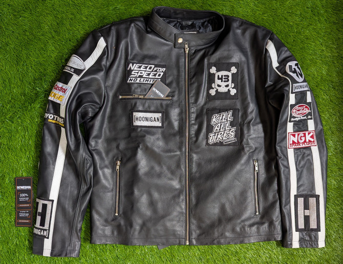 Mens Ken Block Black Cow Leather Jacket