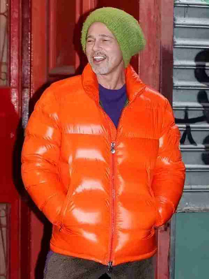 Wolves 2024 Brad Pitt Orange Puffer Jacket