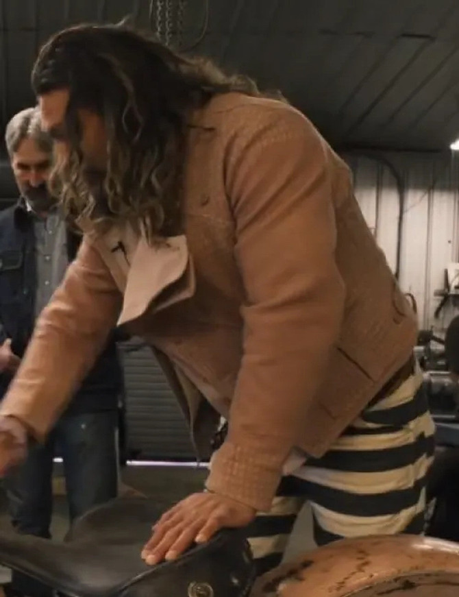 Jason Momoa On The Roam 2024 Brown Jacket