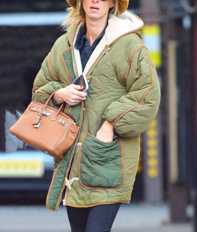 Nicky Hilton Street Style NYC Hooded Jacket Nicky Hilton Street Style NYC Hooded Jacket
