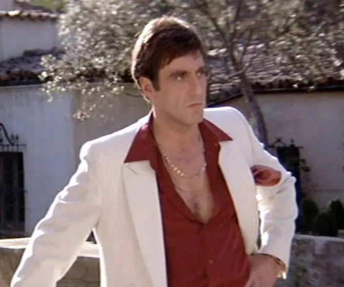 Tony Montana Scarface Costume White 2 Piece Dress Suits